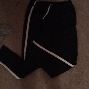 Black and white champion track pants